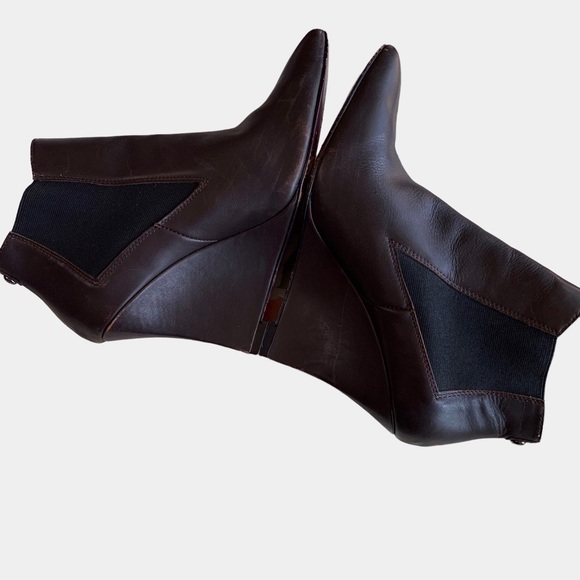 ARTELIER STELLA BROWN LEATHER ANKLE BOOTS - Picture 5 of 12